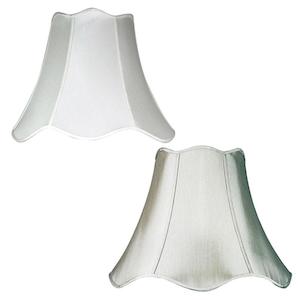 Lamp Shade: Traditional Empire in Ivory Satin or Silver Pewter