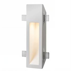Drift Plaster LED Step Light Rectangular in Gypsum White