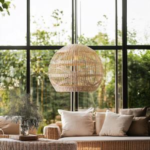 Modern Lights: Adasha Rattan Pendant Light Large 1Lt in Natural