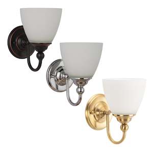 Nova Indoor Wall Light 1Lt in Bronze, Chrome or Satin Brass