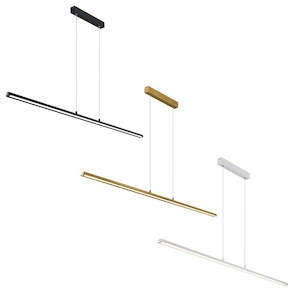 Lighting: Sumner Linear LED Pendant Light in Black, Brass or White