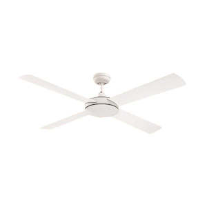 1300mm (52") Ceiling Fan without Light in Brushed Steel/White