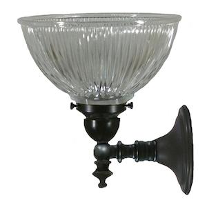 Koscina Indoor Wall Light Patina Black with Claredon Small Clear Gloss