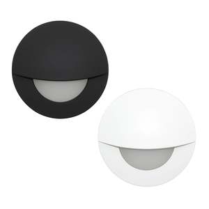 Step Lights: Kyro Mini Recessed LED Step Light 3w 57mm⌀ in Black or White