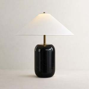 Lamps: Petra Marble Table Lamp in Black or White
