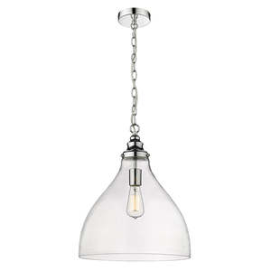 Chrome Pendant Light: Keys Pendant Light Large Chrome/Clear Glass