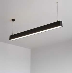 Lighting: Reed LED Linear Pendant Light Black 3CCT Selectable, CRI90, DALI-DT6, 1200mm/1500mm/3000mm