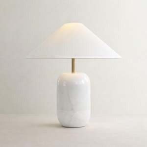 Petra Marble Table Lamp in White