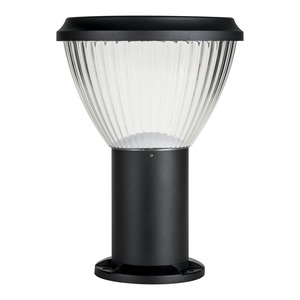 Commercial Solar Lighting: CLEARANCE Commercial Solar LED Pillar Light Warm White in Black