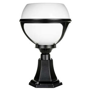 Solar Powered Decorative Commercial LED Pillar Light in Black