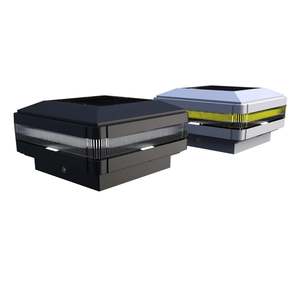 Commercial Solar Lighting: Modern Solar Post Top Light (Fit to your Post) 3w in Black or White