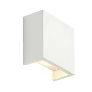 Plaster Wall Lights: Quade Square Plaster LED Indoor Wall Light in White