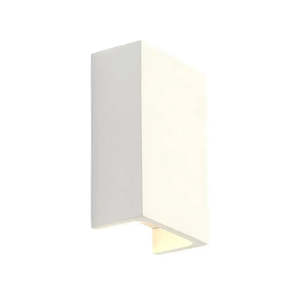 Plaster Wall Lights: Retho Rectangular Plaster Indoor LED Wall Light in White