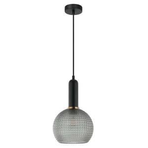 Smoked Glass Pendant Light: Pelota Pendant Light in Smokey Black, Green, Amber, Copper, Chrome or Clear Glass