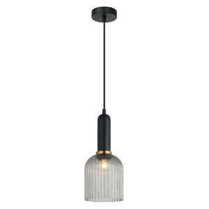 Smoked Glass Pendant Light: Vintaj interior Ellipse Ribbed Glass Pendant Light Available in 6 Colours