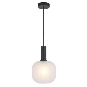 Glass Globe Pendant Lights: Aosta Pendant Light 200mm in Black