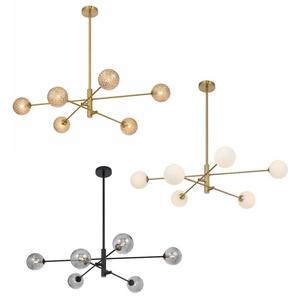 Gaston Pendant Light 6Lt in Antique Gold, Black