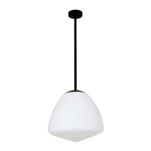 Ciotola Medium Dome Pendant Light w/ Frost Glass in Matte Black or Antique Brass