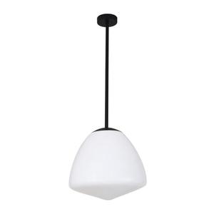 Ciotola Large Dome Pendant Light w/ Frost Glass in Matte Black or Antique Brass