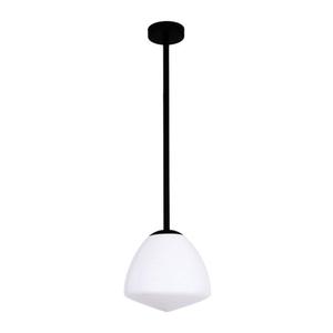 Ciotola Small Dome Pendant Light w/ Frost Glass in Matte Black or Antique Brass