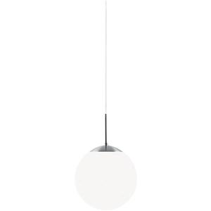 Glass Globe Pendant Lights: Cafe 15 Pendant Light Small E27 in Opal White