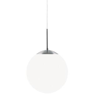 Glass Globe Pendant Lights: Cafe 25 Pendant Light Large E27 in Opal White