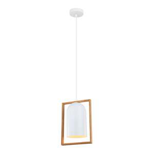 Swing Pendant Light in Oblong, Dome or Ellipse Wood Frame (White or Black)