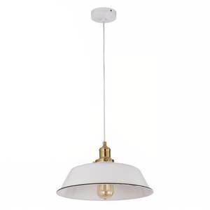Cerema Pendant Light Angled Dome Shape in Antique Brass and Black Highlight