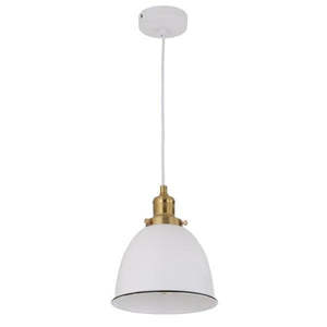 Cerema Pendant Light Ellipse Shape in Antique Brass and Black Highlight