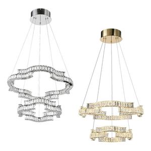 Nickel Pendant Lights: Jura 2 Tier LED Pendant Light CCT 100w in Chrome or Gold