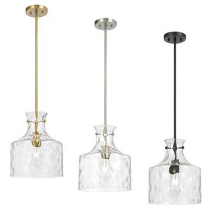 Nickel Pendant Lights: Perron Pendant Light in Antique Gold, Nickel, Black