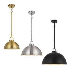 Nickel Pendant Lights: Emerson Pendant Light Small, Medium, Large in Black, Nickel, Chrome, Antique Gold