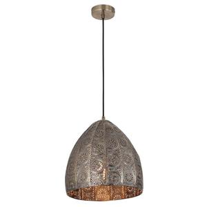 Sari Pendant Light Embossed Ellipse in Aged Brass or Chrome