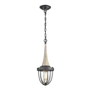 Cage Pendant Lights: Pendolo Pendant Light ø180mm in Weathered Charcoal/Satin Brass