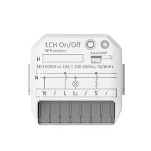 Acc. - 240v Single Channel RF On/Off Receiver in White Havit Lighting - HV9273