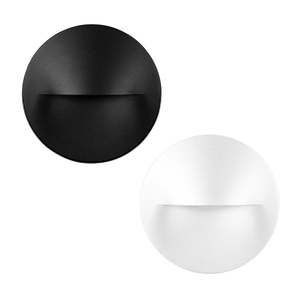 Led Wall Lights: Lisca Round Outdoor LED Wall Light CCT 3w Black, White Havit Lighting - HV3227T