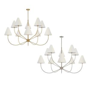 Farnix Pendant Light 10 Light in Antique Gold or Nickel Matt
