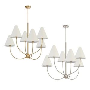 Farnix Pendant Light 6 Light in Antique Gold or Nickel Matt