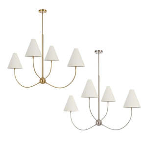 Farmhouse Pendant Lights: Farnix Pendant Light 4 Light in Antique Gold or Nickel Matt