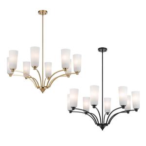 Brevan Pendant Light 8 Light in Antique Gold or Black