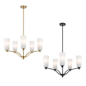 Brevan Pendant Light 5 Light in Antique Gold or Black