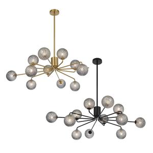 Farmhouse Pendant Lights: Felton 12Lt Pendant Light in Antique Gold or Black