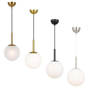 Nickel Pendant Lights: Bally 8 Pendant Light 200mm in Antique Gold/Alabastro, Antique Gold, Black or Nickel