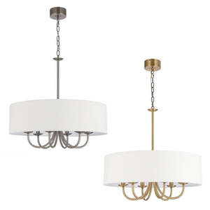 Nickel Pendant Lights: Shiron Pendant Light 6Lt in Nickel, Brass
