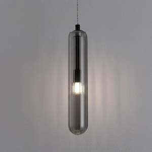 Siena Smoke Glass Pendant Light in Black