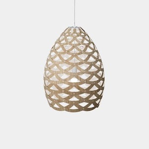 Davidtrubridge: White 1 side Tui Pendants by David Trubridge