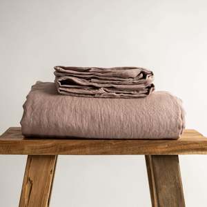 Light Dusky Pink Linen Flat Sheet