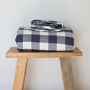 Ink Grid Linen Flat Sheet