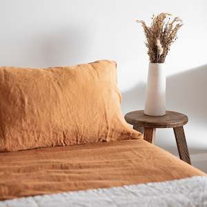 Pillowcase: Brick Linen Pillowcases - Pair