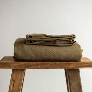 Olive Linen Flat Sheet